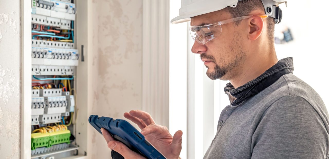 man-electrical-technician-working-switchboard-with-fuses-uses-tablet (1)